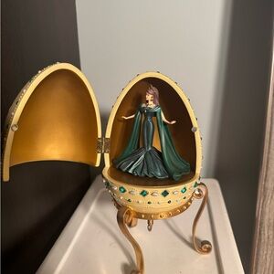 Vintage Music Box Egg-Shaped with Figurine